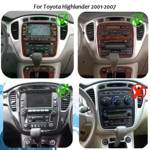12.1" Qualcomm For Toyota Highlander 2001-2007 Car Radio Stereo Carplay Upgrade Tesla Style Screen Android Auto GPS Navigation Multimedia Player Carputech