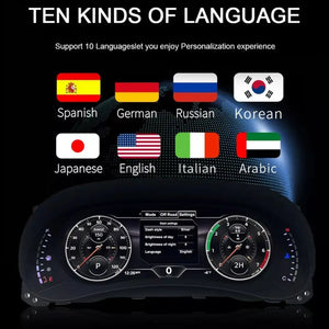 12.3" LCD Digital Dashboard Cluster For Jeep Wrangler 2010-2018 Car Panel Speedometer Virtual Cockpit Carputech