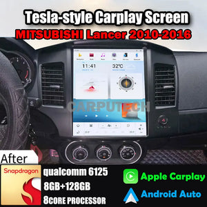 12.1" For Mitsubishi Lancer 2008-2019 Car Radio Headunit Stereo Carplay Upgrade Tesla Style Screen Android Auto GPS Navigation Multimedia Player Carputech