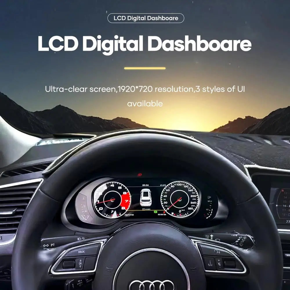 12.3'' LCD Digital Dashboard Cluster For Audi A4 S4 RS4 A5 Q5 S5 RS5 2008-2021 Car Panel Speedometer Virtual Cockpit Carputech