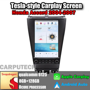 12.1" For Honda Accord 2004-2007 Car Radio Headunit Stereo Carplay Upgrade Tesla Style Screen Android Auto GPS Navigation Multimedia Player Carputech