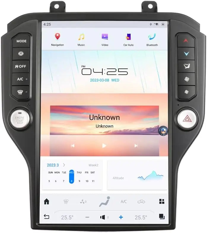 14.4" Qualcomm For Ford Mustang 2015-2023 Car Radio Stereo Carplay Upgrade Tesla Style Screen Android Auto GPS Navigation Multimedia Player Carputech