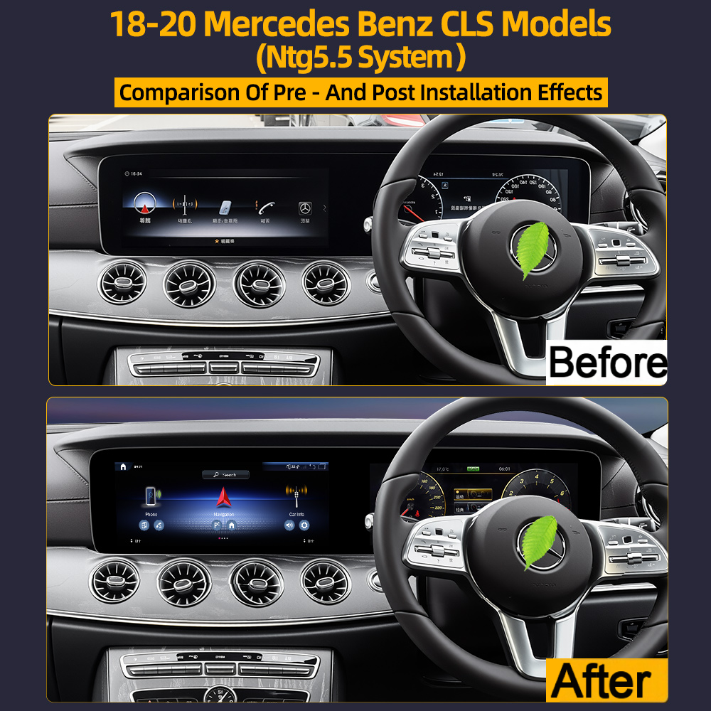 24.6'' For Mercedes-Benz CLS 2018-2020 Android Screen Infotainment Navigation System Car Multimedia Touch Screen Head Unit Car Radio + Digital Dashboard Cluster