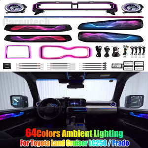 64 Colors Dynamic Ambient Light for Toyota Land Cruiser LC250 / Prado Interior LED Lighting Upgrade Accessories Carputech