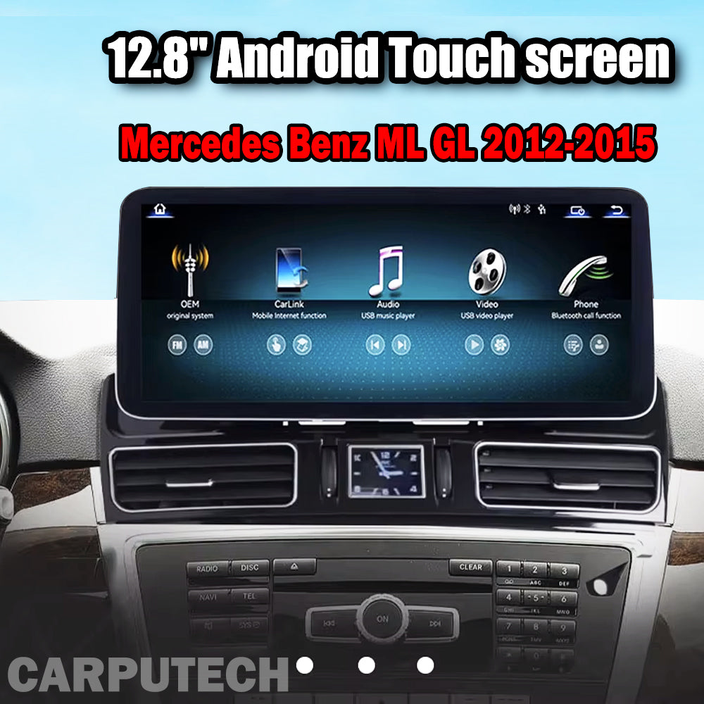 12.8-inch Mercedes-Benz ML/GL 2012-2015 Infotainment System Upgrade: Perfect Fit, Modern Clock Design