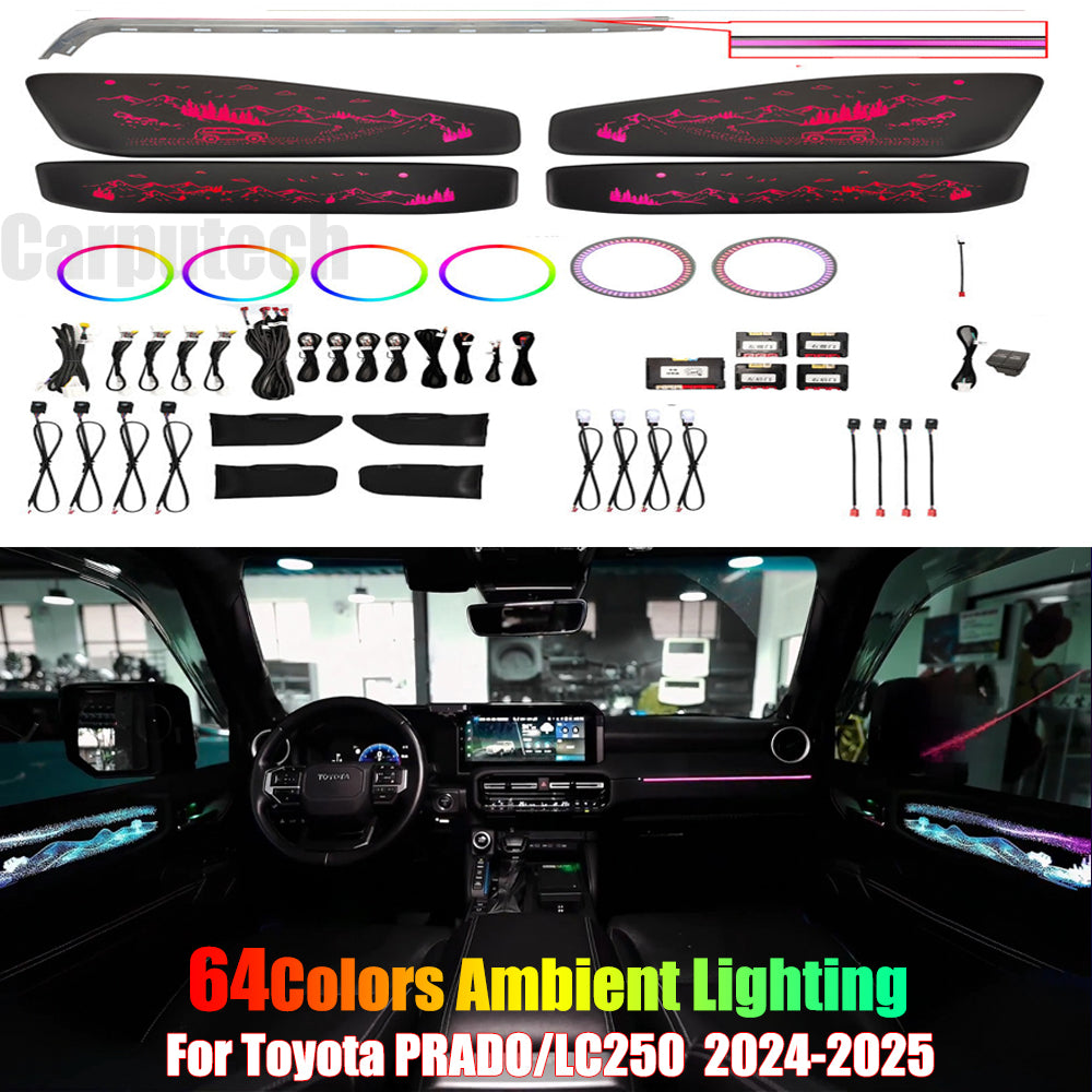 64 Colors Dynamic Ambient Light for Toyota Land Cruiser LC250 / Prado 2024-2025 Interior LED Lighting Upgrade Accessories