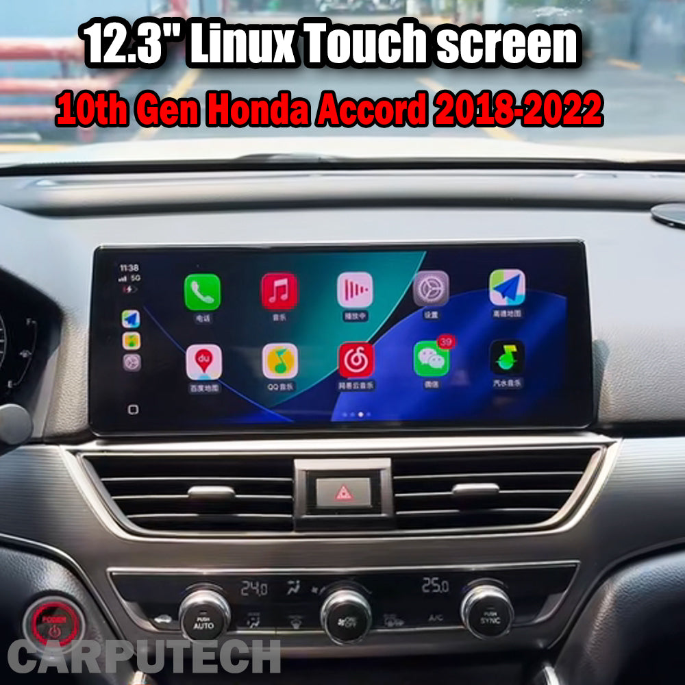 12.3 / 12.8 inch For 10th Gen Honda Accord 2018-2022 Linux Infotainment Navigation System Car Multimedia Dual System Touch Screen Head Unit Car Radio GPS
