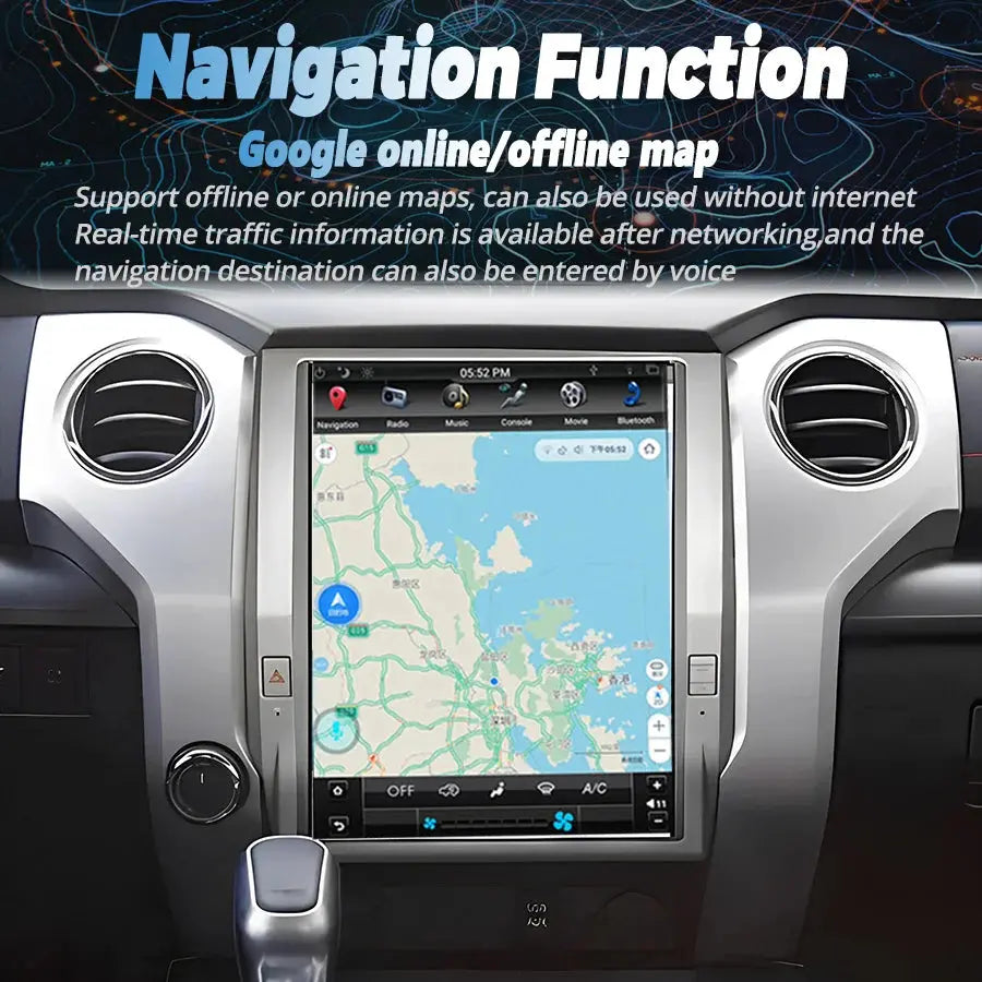 12.1" Qualcomm For Toyota Tundra 2014-2021 Car Radio Stereo Carplay Upgrade Tesla Style Screen Android Auto GPS Navigation Multimedia Player Carputech