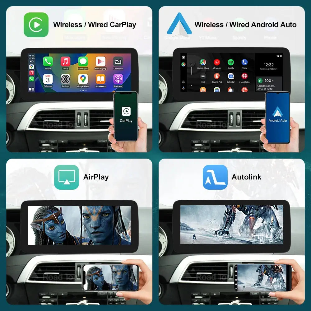 For Mercedes-Benz C Class W204 S204 2007-2015 12.3inch 1920*720 Linux Wireless Apple CarPlay Android Auto Multimedia Display Touch Screen Carputech