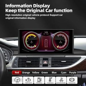 For Audi A6 A6L A7 C7 RS6 RS7 S6 S7 2012-2018 12.3inch Touch Screen Android 13 Car Multimedia Stereo HD 1920*720 BT Carplay GPS Navi Radio Player with Carplay Android Auto Carputech
