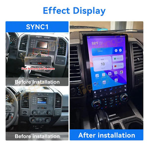 For Ford F150 2015-2022 F250 F350 F450 Heavy Duty Truck 2017-2022 Car Radio Stereo Carplay Upgrade Tesla Style Screen 14.4" Qualcomm Android Auto GPS Navigation Multimedia Player Carputech