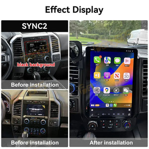 For Ford F250 2017-2022 Car Radio Stereo Carplay Upgrade Tesla Style Screen 14.4" Qualcomm Android Auto GPS Navigation Multimedia Player Carputech