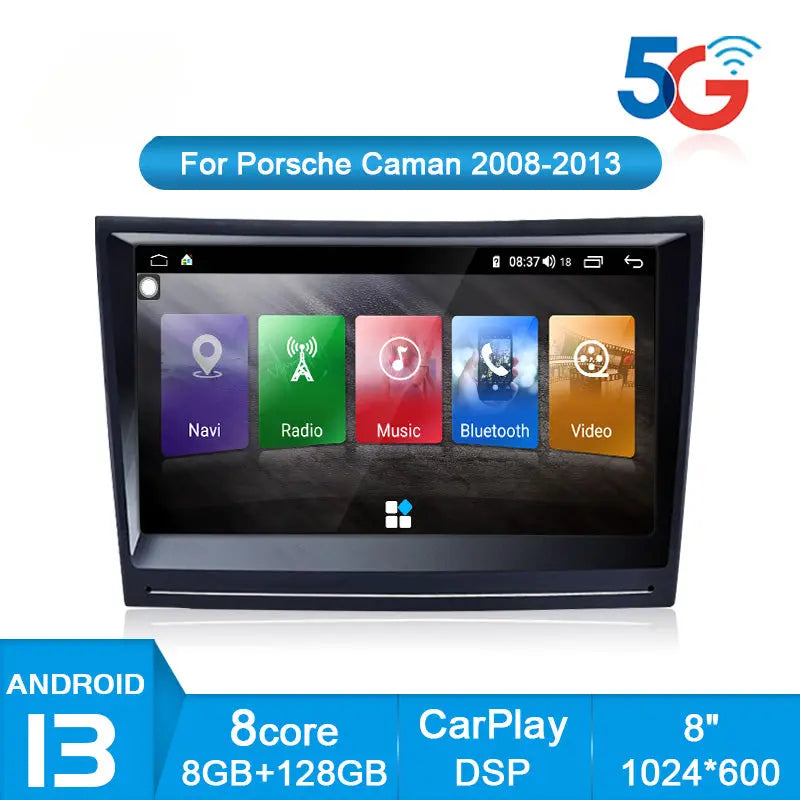 For Porsche Cayman 2008 - 2013 Android 13 Car Multimedia Player Car Radio GPS Navigation Auto Audio DSP Carplay 8 Inch Carputech