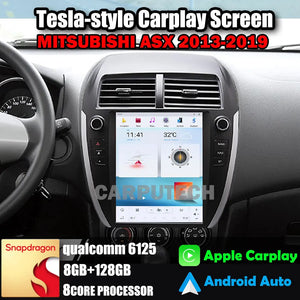 10.4" For MITSUBISHI ASX 2013-2019 Car Radio Headunit Stereo Carplay Upgrade Tesla Style Screen Android Auto GPS Navigation Multimedia Player Carputech