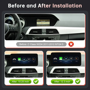 For Mercedes Benz C Class W204 2011-2012 NTG4.0/4.5 Linux Car Radio Multimedia Touch Screen Head Unit Wireless Apple CarPlay Android Auto Carputech