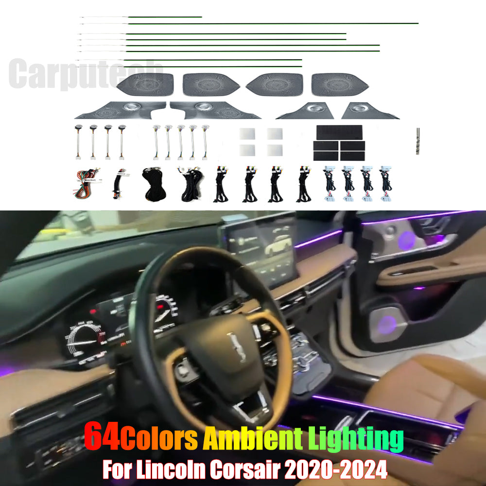 For Lincoln Corsair 2020-2024 Dynamic Symphony Car Interior Ambient Lighting 64 Color Trim Decoration Accessories