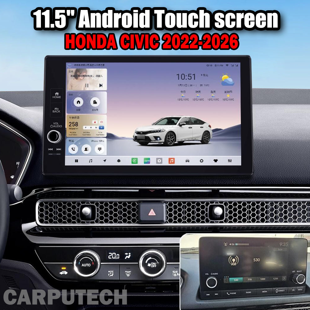 12.3'' For HONDA CIVIC 2022-2026 Android Screen Infotainment Navigation System Car Multimedia Touch Screen Head Unit Car Radio GPS