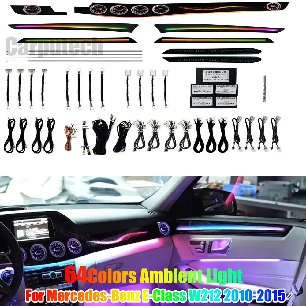 For Mercedes-Benz E-Class W212 2010-2015 64 colors Galaxy Symphony Ambient Lighting Carputech