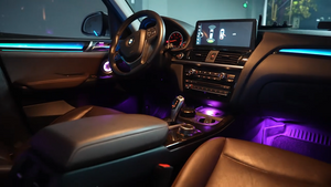 For BMW X3 X4 F25 F26 2012-2017 Upgrade 256 Colors Symphony Car Interior Ambient Lighting Air Vent Strip Accessories Carputech