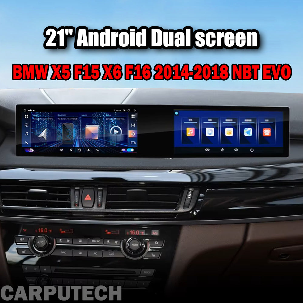 21'' For BMW X5 F15 X6 F16 2014-2018 NBT EVO Android Dual Screen Infotainment Navigation System Car Multimedia Head Unit Car Radio GPS