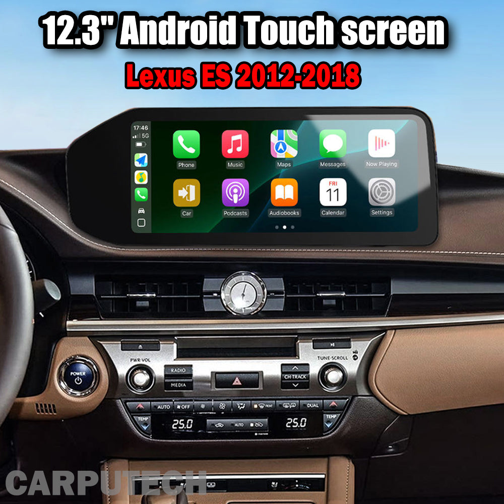 12.3inch Android 15 For Lexus ES 200 250 300H 350 2012-2018 Car Radio Multimedia Video Player Wireless CarPlay & Android Auto