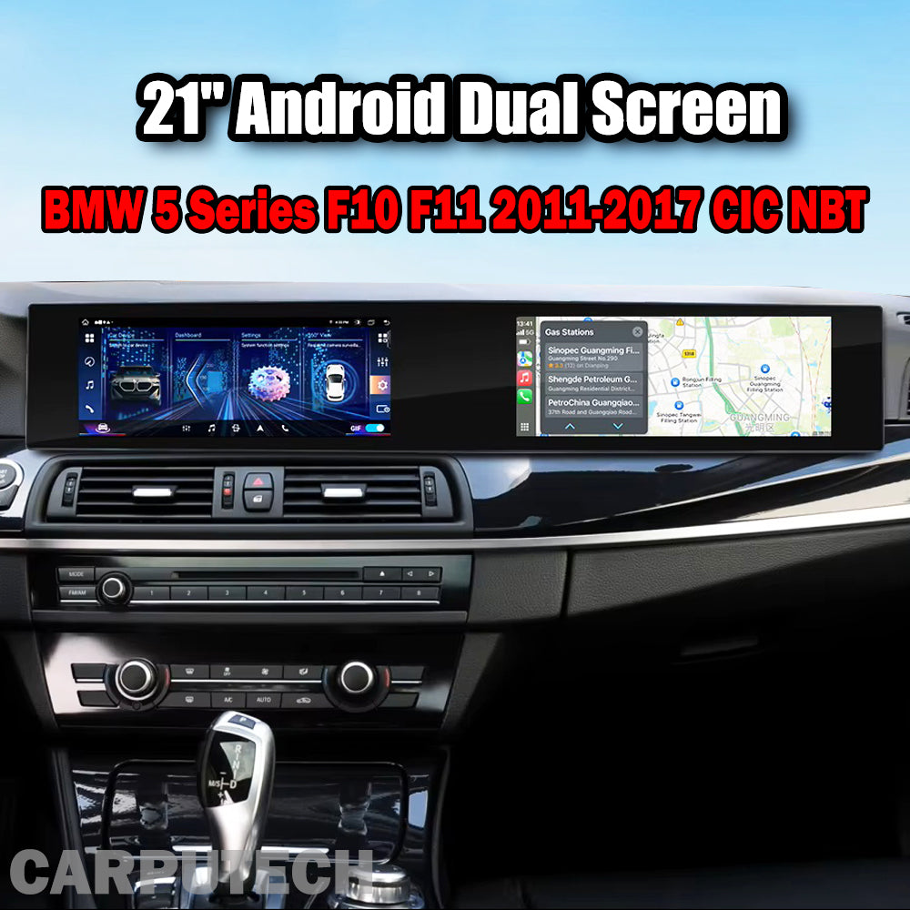21'' For BMW 5 Series F10 F11 2011-2017 CIC NBT System Android Dual Screen Infotainment Navigation System Car Multimedia Head Unit Car Radio GPS