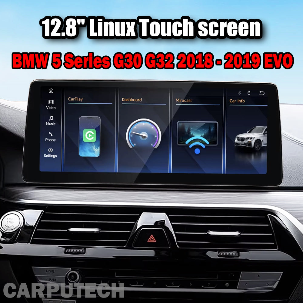 12.8 inch For BMW 5 Series G30 G32 2018 - 2019 EVO Linux Infotainment Navigation System Car Multimedia Touch Screen Head Unit Car Radio GPS