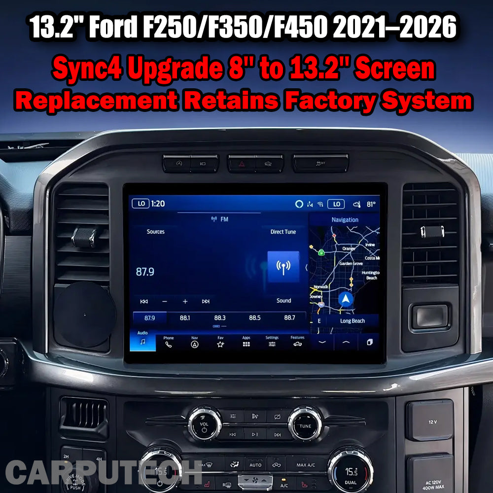 For Ford F250 / F350 / F450 2021–2026 Sync4 Upgrade 8'' to 13.2'' Screen OEM-Style Replacement Retains Factory System Android Infotainment Navigation System Car Multimedia Touch Screen Head Unit Car Radio