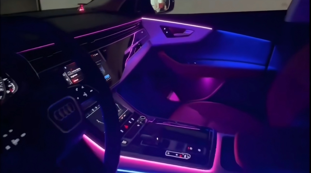 For Audi Q8 2019-2024 64 Color Symphony Car Interior Ambient Lighting Trim Decoration Accessories