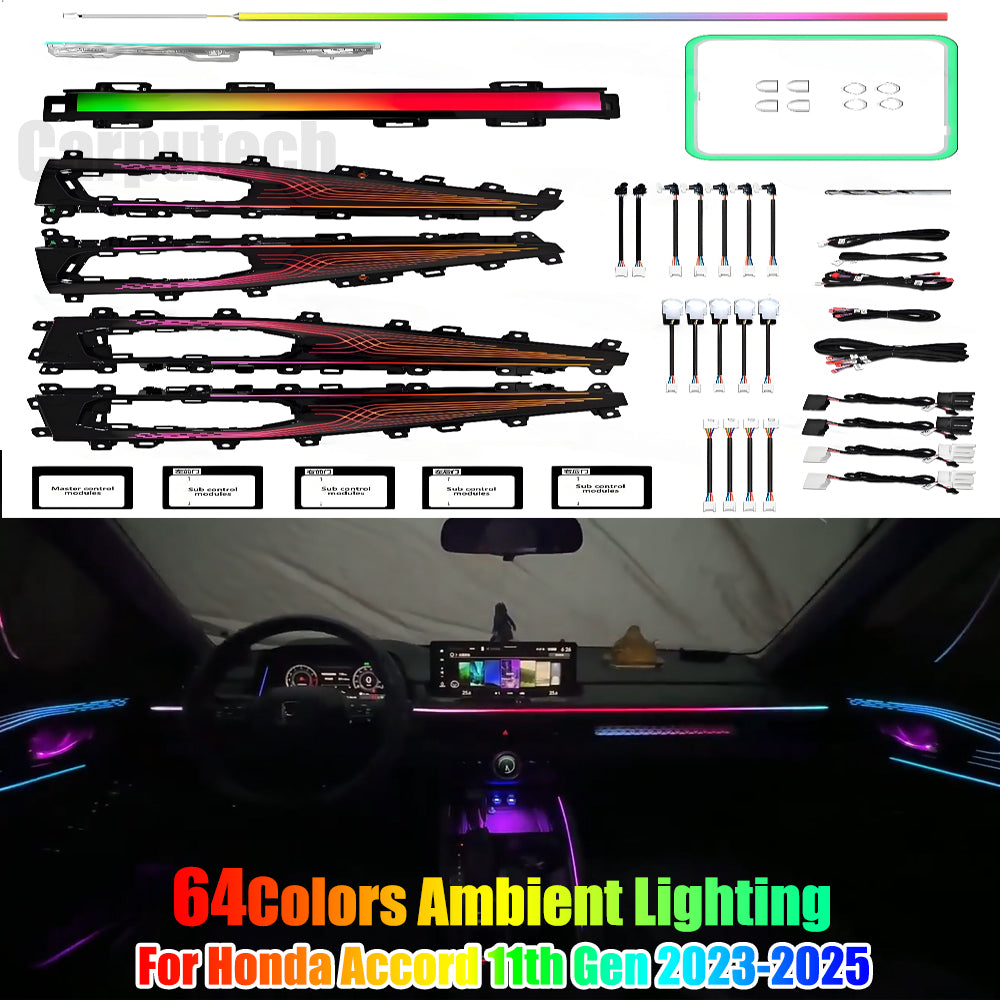 Upgrade Symphony Colors Ambient Lighting Kit for Honda Accord 11th Gen 2023-2025 Interior LED Lights Dashboard Door Trim Light