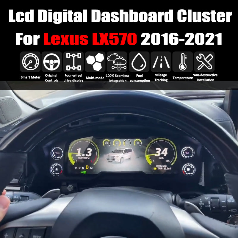 For Lexus LX570 2016-2021 Carplay LCD Digital Dashboard Cluster Car Panel Speedometer Virtual Cockpit
