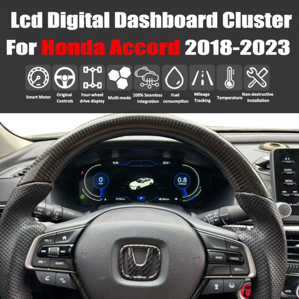 For Honda Accord 2018-2023 LCD Digital Dashboard Cluster Car Panel Speedometer Virtual Cockpit Carplay