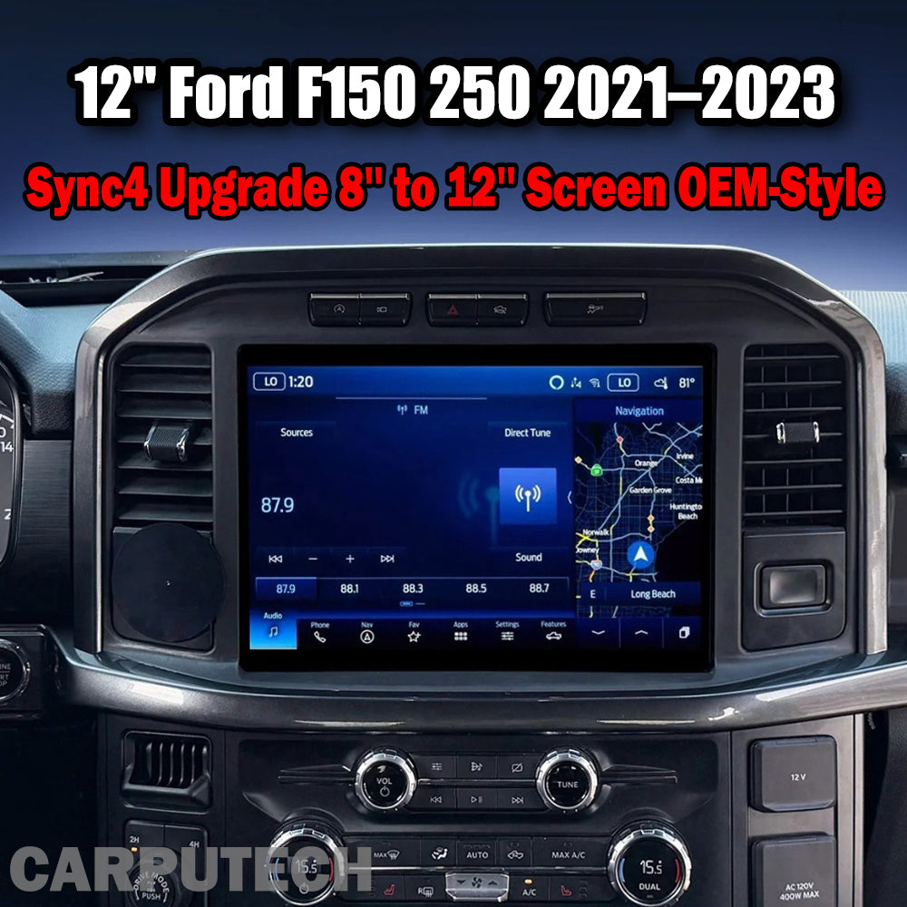 For Ford F150 250 2021–2023 Sync4 Upgrade 8'' to 12'' Screen OEM-Style Replacement Retains Factory System Android Infotainment Navigation System Car Multimedia Touch Screen Head Unit Car Radio