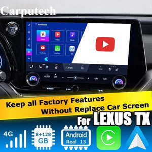 Lexus TX TX550h+ TX350 TX500h Android13 base Navigation Video Interface box Apple CarPlay & Android Auto Upgrade Module Carputech