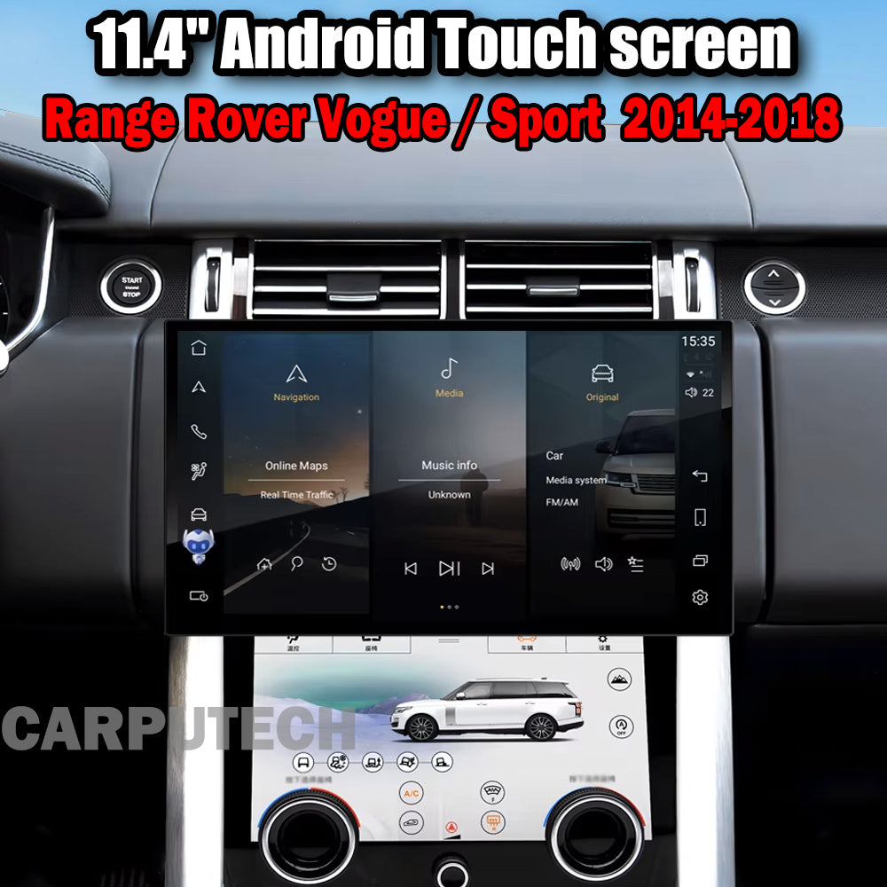 11.4'' For Range Rover Vogue / Sport 2014-2018 Android Screen Infotainment Navigation System Car Multimedia Touch Screen Head Unit Car Radio Curved High-Definition Screen