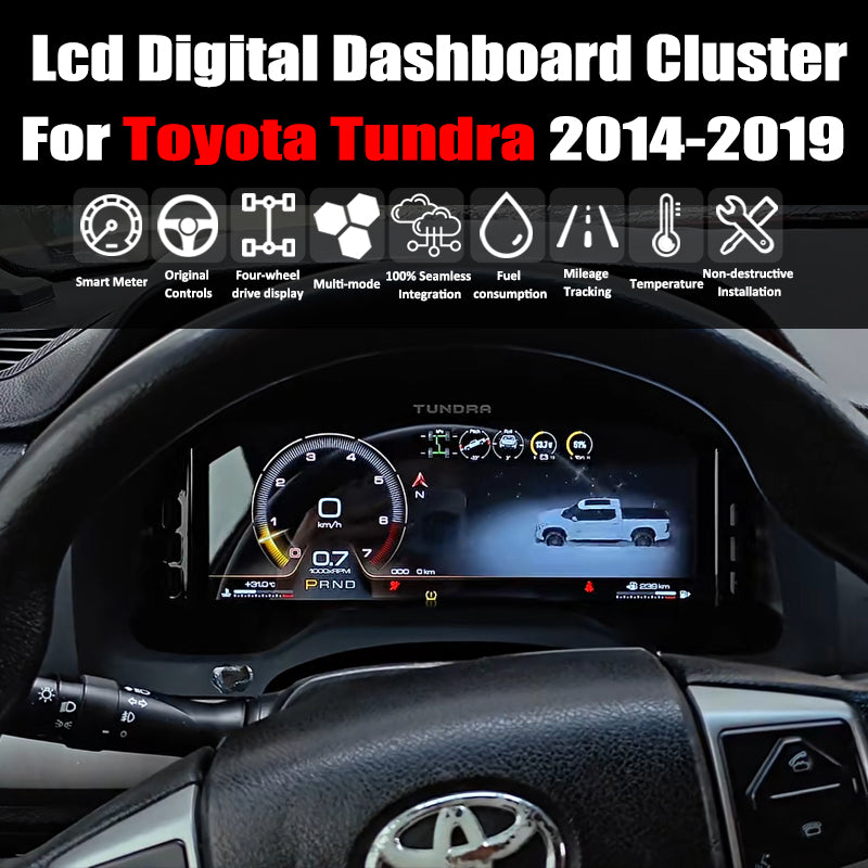 For Toyota Tundra 2014-2019 12.3" LCD Digital Dashboard Cluster Car Panel Speedometer Virtual Cockpit