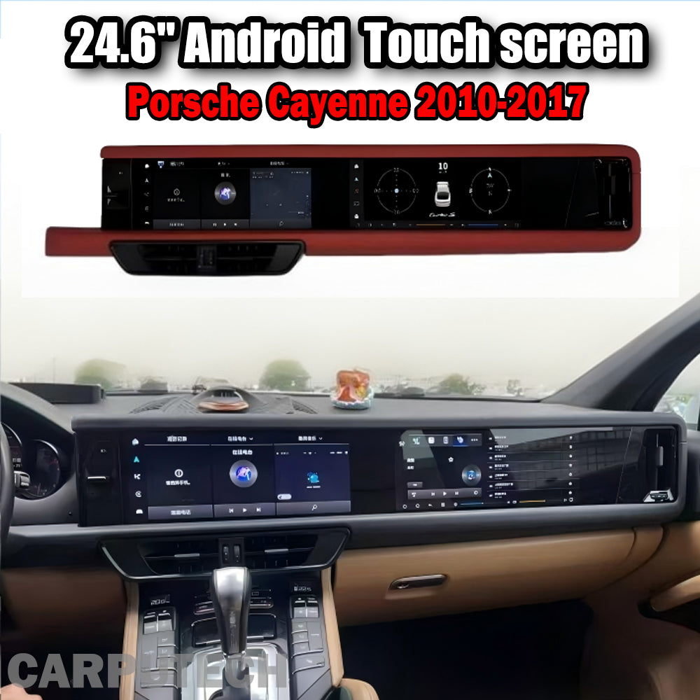 24.6'' Dual Screen For Porsche Cayenne 2010-2017 Android Screen Infotainment Navigation System Car Multimedia Touch Screen Head Unit Car Radio GPS