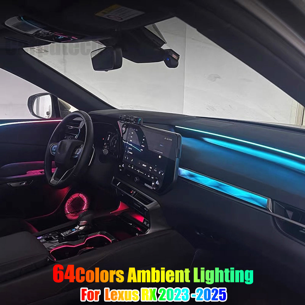 Upgrade 64 Color Symphony Car Interior Ambient Lighting for Lexus RX 2023-2025 Trim Decoration Accessories