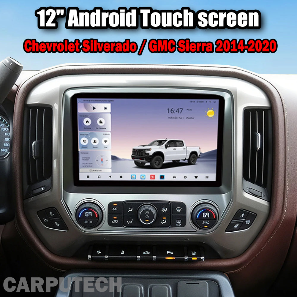 12'' For Chevrolet Silverado & GMC 2014-2020 Android Screen Infotainment Navigation System Car Multimedia Touch Screen Head Unit Car Radio GPS