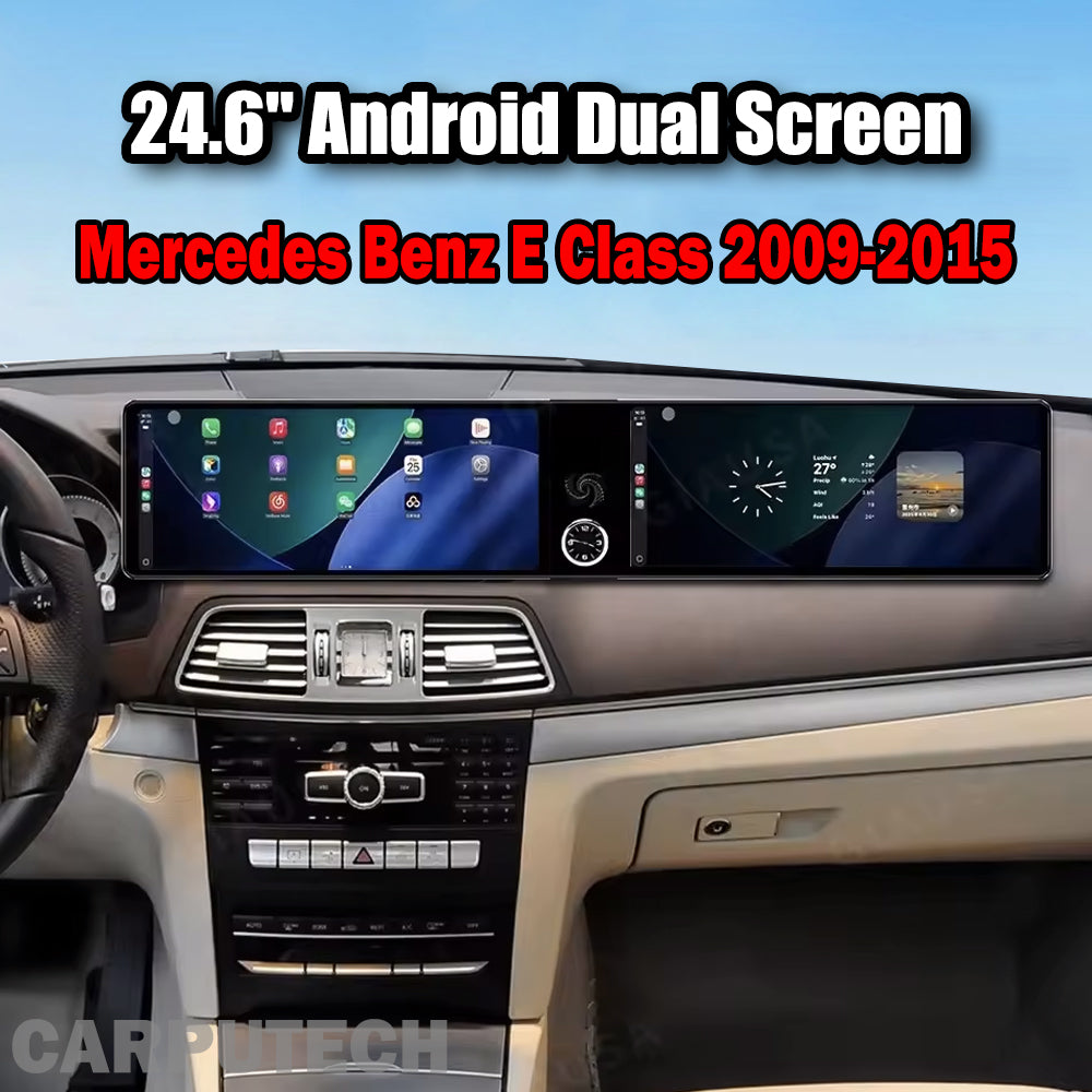 24.6'' For Mercedes Benz E Class 2009-2015 Android Dual Screen Infotainment Navigation System Car Multimedia Head Unit Car Radio GPS