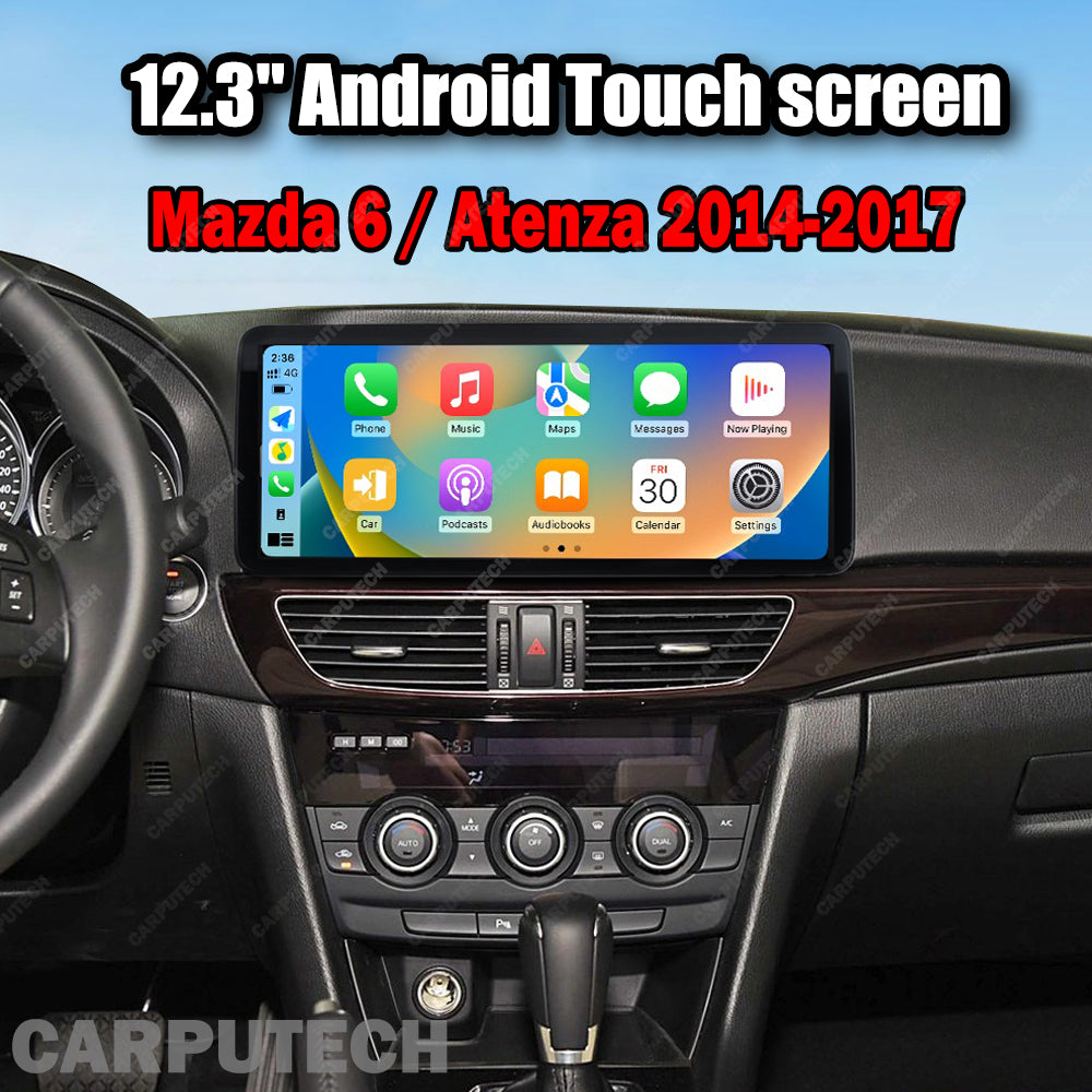 12.3'' For Mazda 6 / Atenza 2014-2017 Infotainment Navigation System Car Multimedia Touch Screen Head Unit Android14 Car Radio GPS