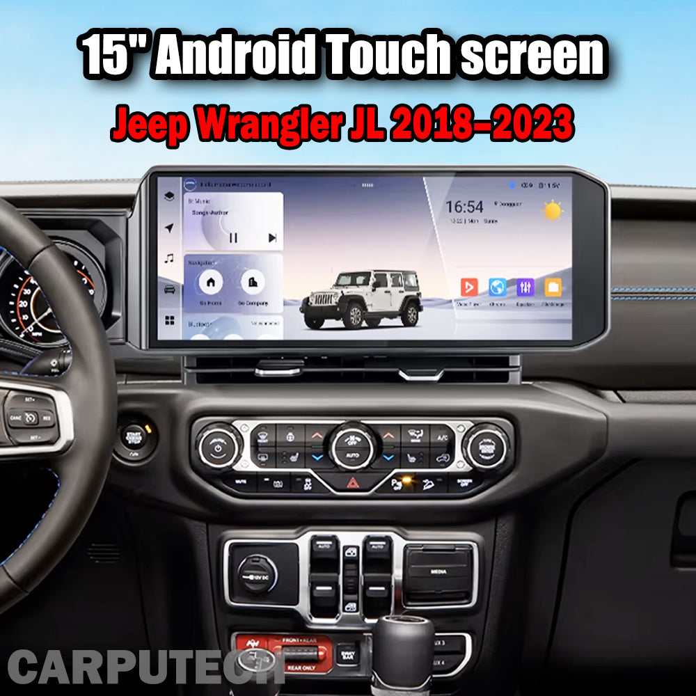 15'' For Jeep Wrangler JL 2018–2023 Android Screen Infotainment Navigation System Car Multimedia Touch Screen Head Unit Car Radio GPS