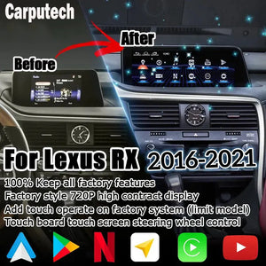 12.3 Inches for Lexus RX RX350 RX450h RX200t 2016-2021 Car Radio Multimedia Player Wireless CarPlay Android Auto Upgrade Android Touch Screen Carputech