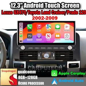 12.3'' For Lexus GX470/ Toyota Land Cruiser/ Prado 120 Car Radio Multimedia Player Wireless CarPlay Android Auto Upgrade Android Touch Screen Carputech