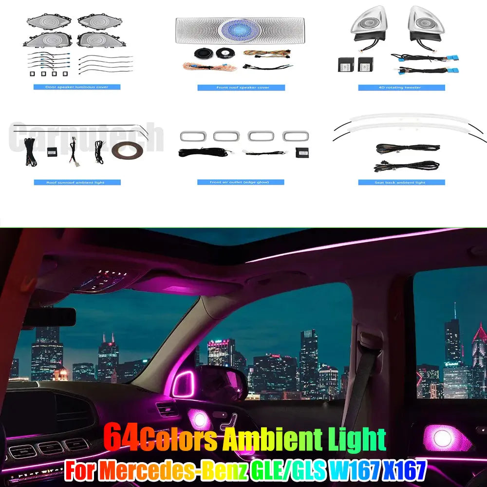 For 2020-2025 Mercedes-Benz GLE/GLS W167 X167 LED Ambient Lighting