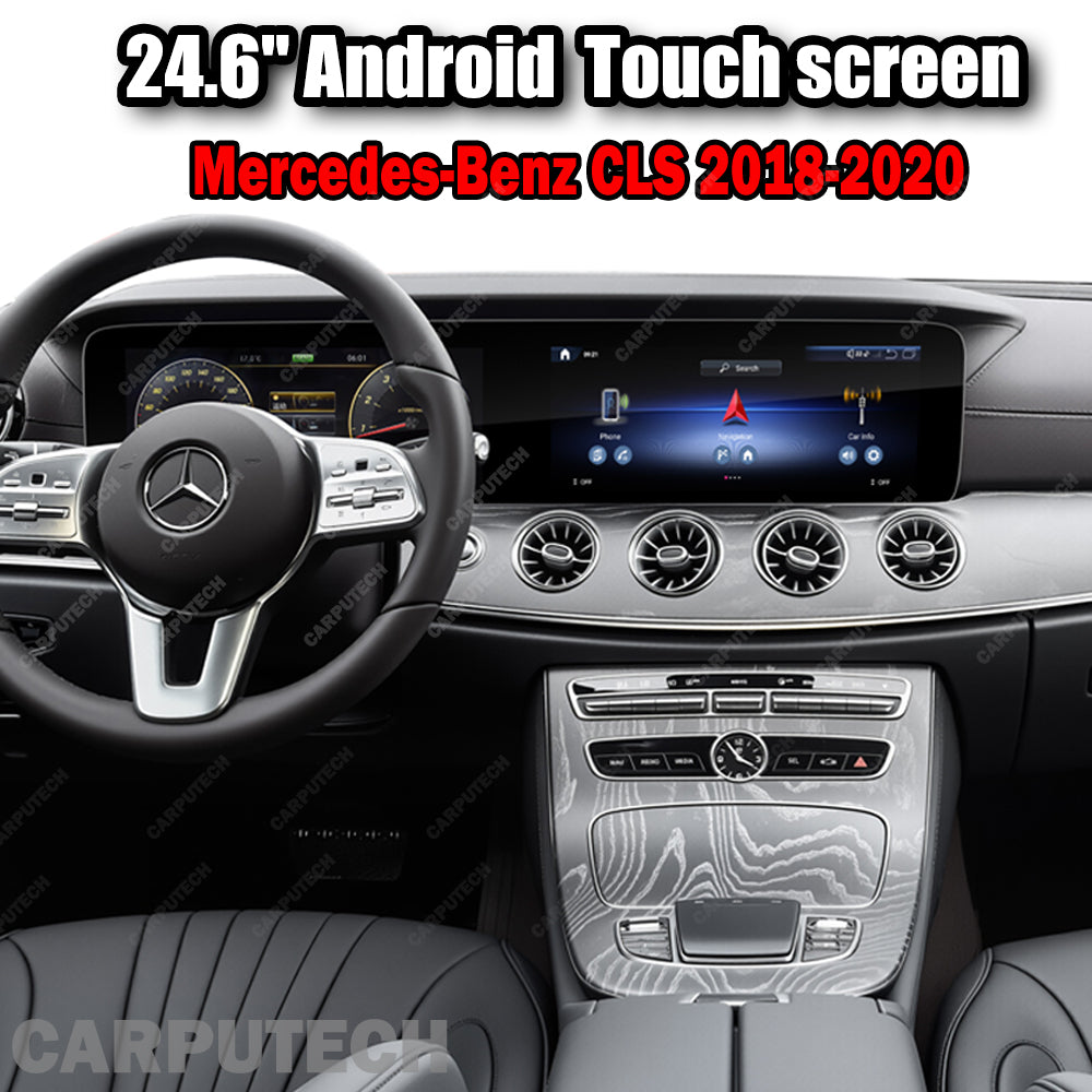 24.6'' For Mercedes-Benz CLS 2018-2020 Android Screen Infotainment Navigation System Car Multimedia Touch Screen Head Unit Car Radio + Digital Dashboard Cluster