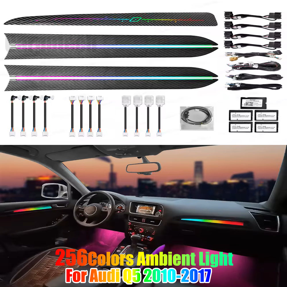 Upgrade 256 Colors Symphony Led Car Interior Ambient Lighting Decoration for Audi Q5 2010-2017 Atmosphere Strip Accessories Carputech