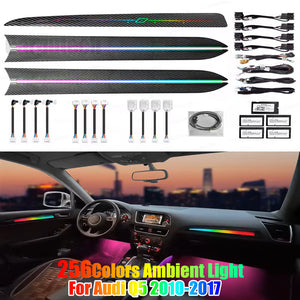 Upgrade 256 Colors Symphony Led Car Interior Ambient Lighting Decoration for Audi Q5 2010-2017 Atmosphere Strip Accessories Carputech