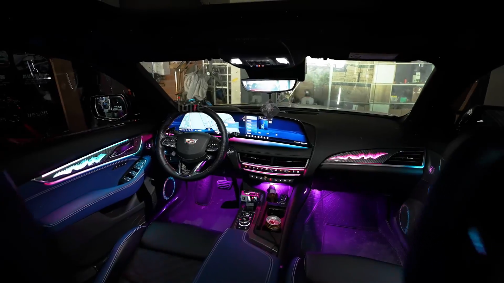 For Cadillac CT5 2020-2025 Symphony Car Interior Ambient Lighting 64 Color Trim Decoration Accessories Floating Light Style