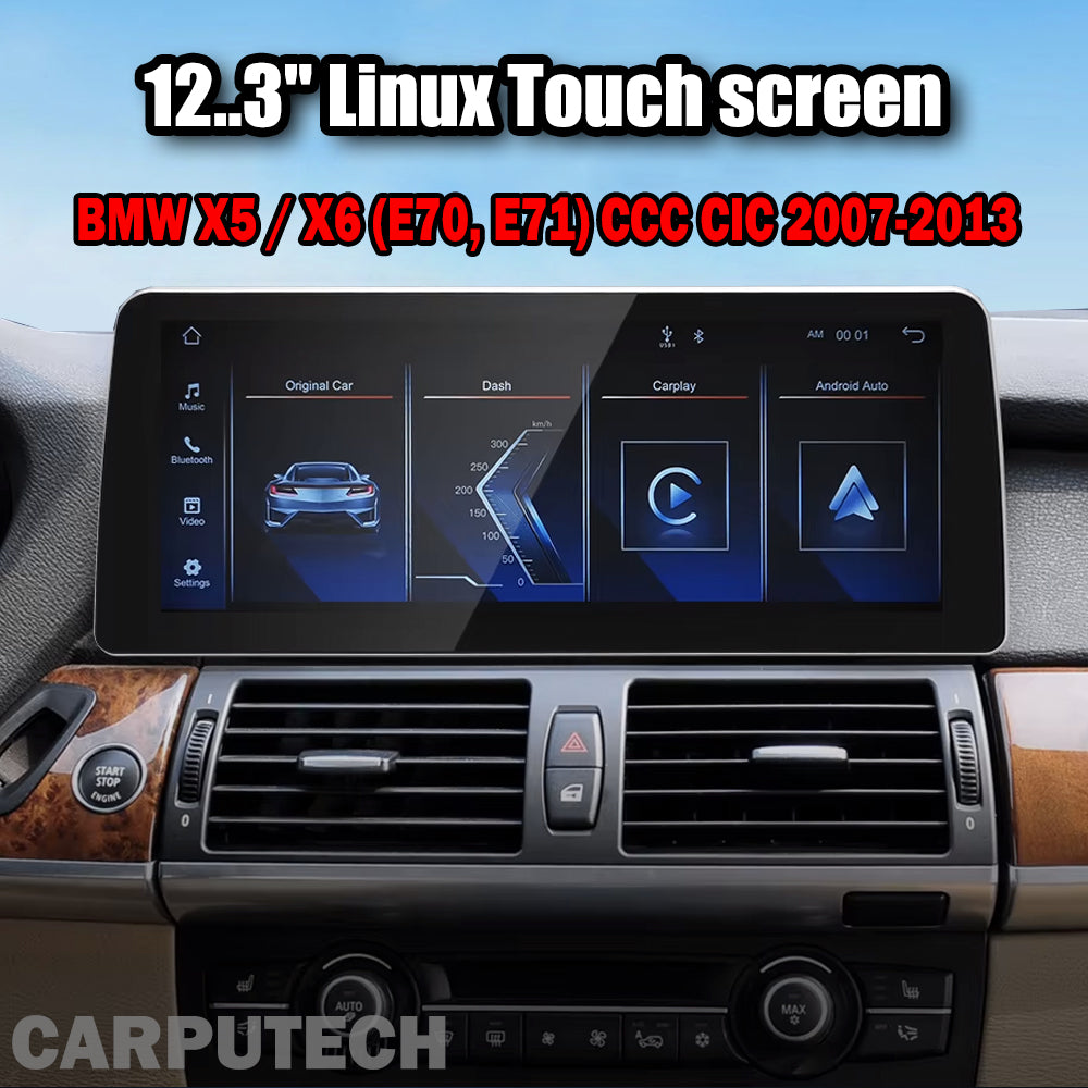 12.3 inch For BMW X5 E70 X6 E71 2007-2013 CCC CIC Linux Infotainment Navigation System Car Multimedia Touch Screen Head Unit Car Radio GPS